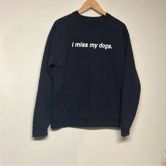 We Rate Dogs Graphic Crewneck Navy Blue Sweater - Picture 3 of 8